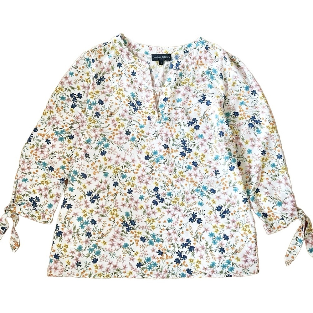 Cynthia Rowley Multicoloured Floral Top, Size Large